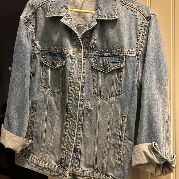 Free People studded jean jacket - Picture 2 of 5
